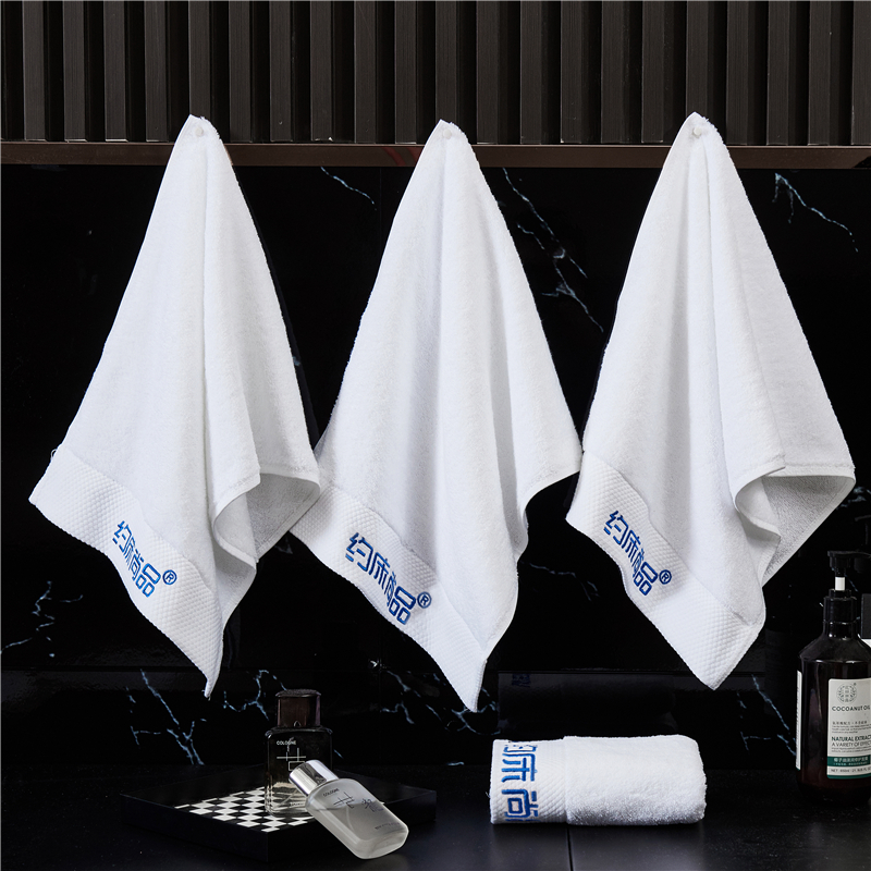 酒店純棉毛巾浴巾 新疆全棉美容院白色長毛巾緞檔16s浴巾